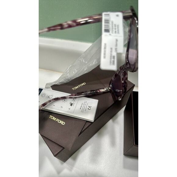 TOM FORD 55mm Cat Eye Sunglasses havana Violet - Picture 7 of 12